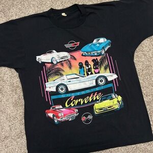 Vintage Chevy Corvette Tshirt Men Large USA Made Single Stitch 90s Screen Stars